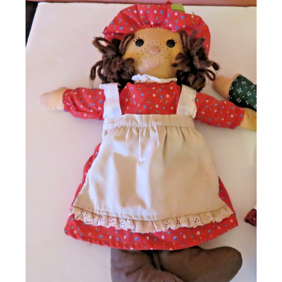 Christmas Rag Dolls Hallmark Cards Inc. Vintage 1981 1985 Red Green Dresses 16" - Picture 3 of 16